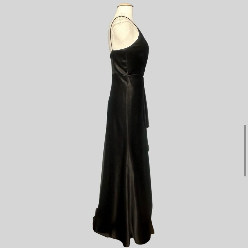 Christina Wu Elegant Black Satin Evening Gown - Picture 6 of 14